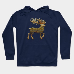 Knitted Reindeer: Family Christmas Design Hoodie